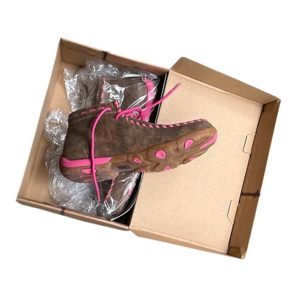 Twisted X Women's Brown and Pink Lace Up Moccasins Boots Special Edition 8.5 - Picture 4 of 5